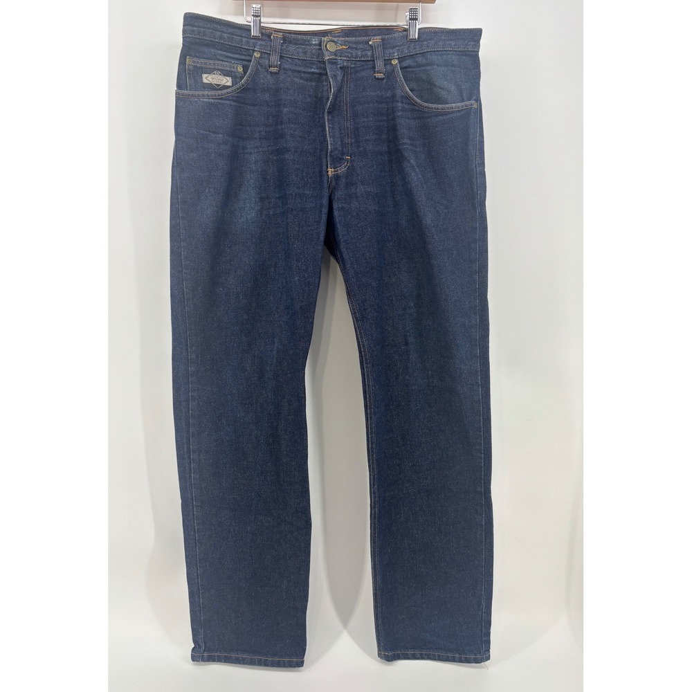 Diamond Gusset Jeans Men 38x34 Relaxed Straight Dark Wash Made in USA